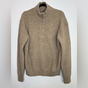 Uniqlo ribbed quarter zip cream Men's Sweater size medium
